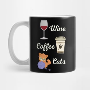 Wine Coffee Cats Mug